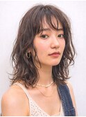 大人ニュアンスパーマ × ミディレイヤー