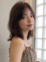 フレイムス ヘアアンドリラックス 大宮東口店(Frames)&nbsp;ミディアム20代30代40代◎前髪ありウルフくびレイヤー大宮