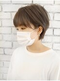 耳掛けショート☆大人のハイグレージュ