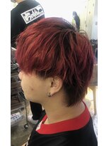 フィフス(fifth)&nbsp;スパイラルパーマ レッドカラー ブリーチパーマ ハイトーン