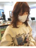 ピンクベージュ×レイヤー