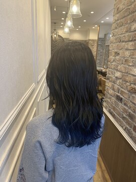 エミュー ラ ピエス(emu la piece) ブルーグラデーション/ブルーアッシュグレー/インディゴ/波巻き