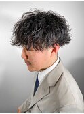 波巻きパーマ無造作マッシュツーブロック刈り上げ大阪心斎橋