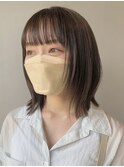 簡単可愛いレイヤーミディアム/シースルーバング/20代30代40代