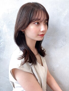 アフロート ルヴア(AFLOAT RUVUA) るなstyle くびれヘア シースルー前髪 お顔まわりカット