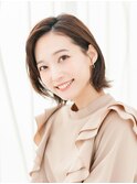 ナチュラルなかきあげバングヘアー