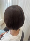ショートレイヤー×オリーブベージュ