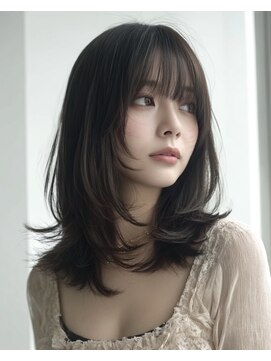 オンク 新宿(onk) 黒髪/グレーベージュ/レイヤーロング/前髪パーマ[新宿駅]