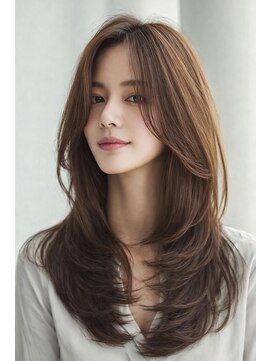 ダル 渋谷/表参道(DAL.) ワンホンレイヤーハッシュカット顔周りレイヤースモーキーカラー