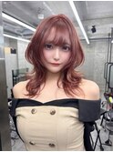 ハッシュカット/ウルフ/ロングウルフ/ピンクベージュ/ボブウルフ
