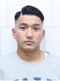 七三オールバックツイストパーマかき上げヘアコンマヘアf6