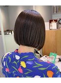 暗めカラー/レイヤーカット/くすみベージュ/ボブ/新宿