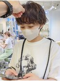くびれヘアアプリコットオレンジレイヤーショートボブ韓国/柏