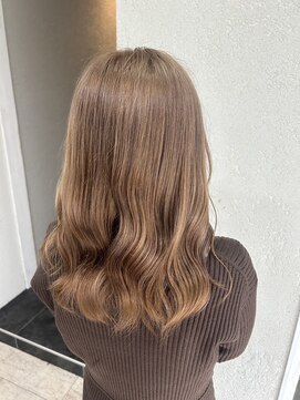 アジールヘア 所沢プロペ通り店(agir hair) 美髪エアリーロングミルクティーカラーベージュ練馬所沢