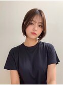 センターパート/丸みショート/ショートボブ/韓国ヘア/透明感