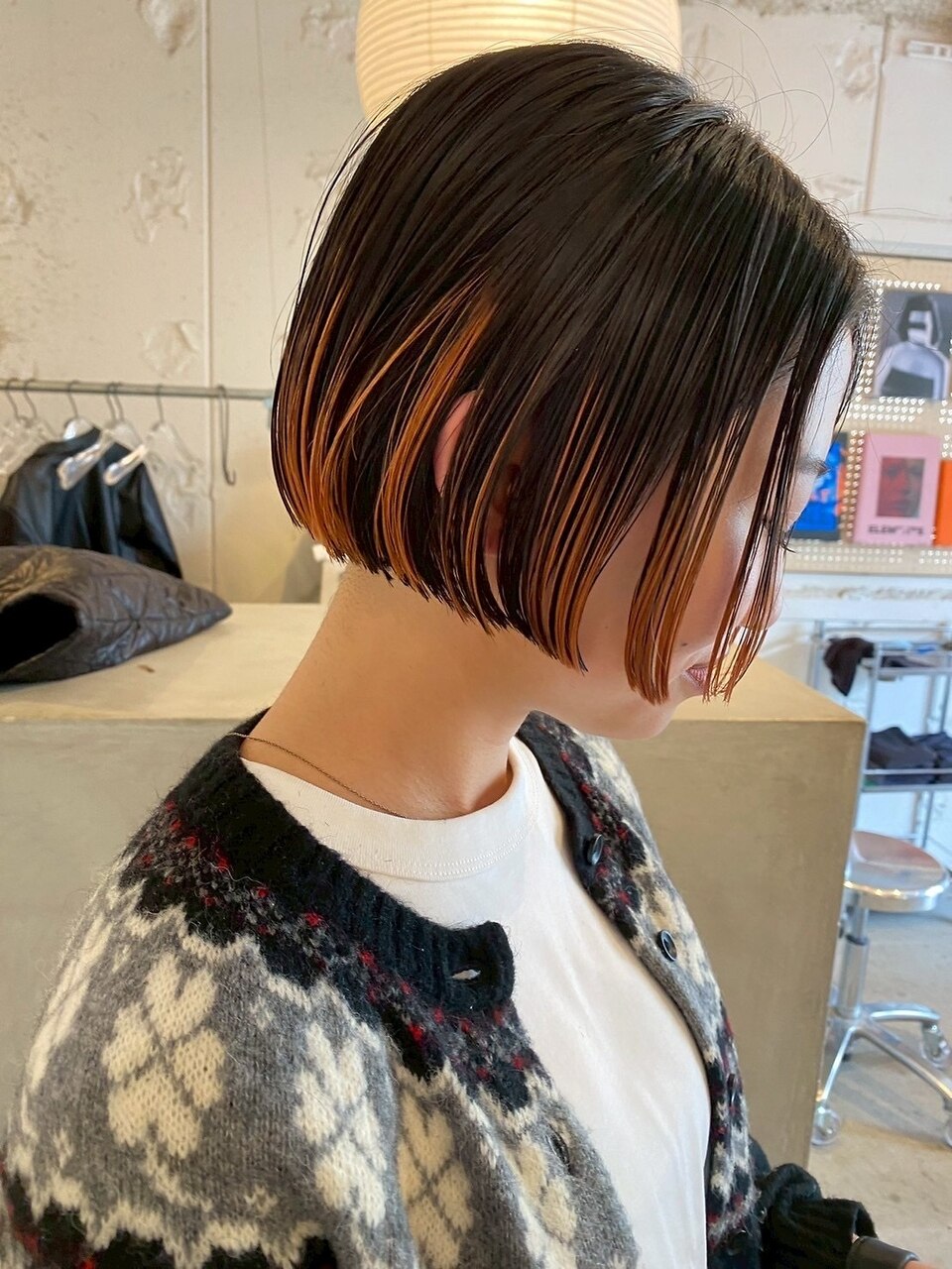 2026年冬】切りっぱなしボブ デザインカラーの髪型・ヘアアレンジ