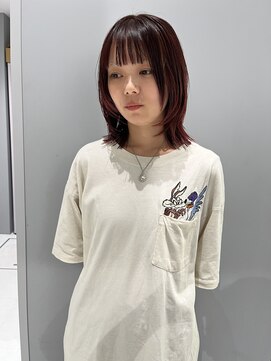 ヴァイス 新宿店(VAICE) ブリーチなしレッドカラー レイヤーカット