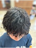 波巻きパーマ