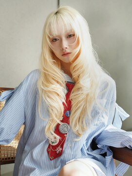 アルバム 銀座(ALBUM GINZA) ロング前髪カット顔周りレイヤハイトーン_F41225