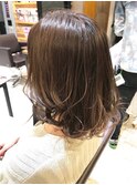 伸ばしかけ/大人/小顔/ふわミディ/厚めバング/ナチュラルボブ
