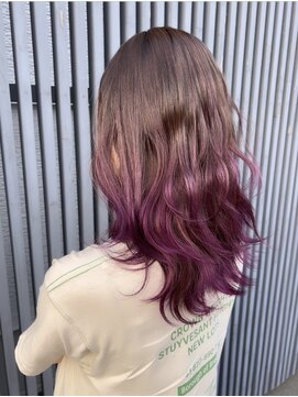 ライフ 本店(LIFE) シフォンベージュ×ピンクパープル