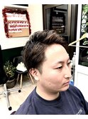 王道ツーブロック　　カラーミルクティーカラー
