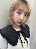 ダークアッシュ/ミディアムレイヤーカット［髪質改善/縮毛矯正］