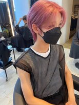 インク サカエ(inq sakae) メンズ/センターパート韓国ショート/ピンク