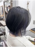 【インナーカラー】ネイビーブラック×アメジストラベンダー♪