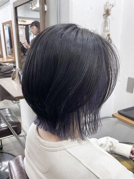 リッカ(RICCA) 【インナーカラー】ネイビーブラック×アメジストラベンダー♪