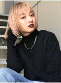 ハイトーンカラー ミニボブ 透明感 艶感 10代20代