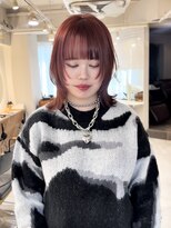 テトラ バイ ネオリーブ 横浜西口店(tetra by neolive)&nbsp;ウルフカット　レッドカラー デザインカラー　ケアブリーチ