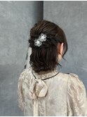 ボブ×ハーフアップ