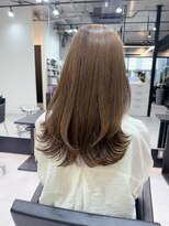 ファンナギンザ(FaNNa ginza) くびれヘア/レイヤー/韓国ヘア/シースルーバング/ベージュ