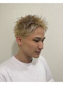 オーダー数No.1 人気　ブロンドスパイキーショート