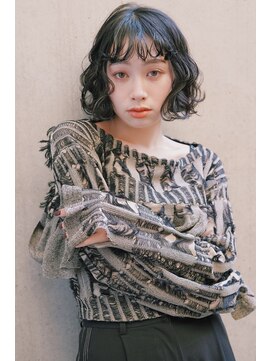 レジュアル(RESSUAL) 黒髪ボブルフネビージュ小顔ヘアワンレン