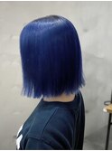 10代/20代/サファイアブルー/切りっぱなしボブ