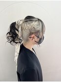 編み込みポニーテール