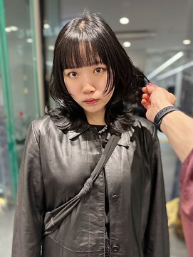 ギグスダブル 栄店(gigs double) ミディアムレイヤー/ウルフ/透明感カラー