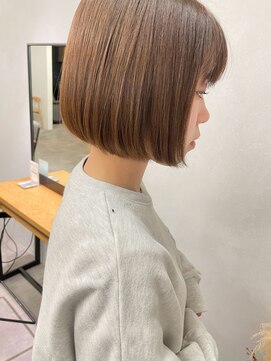 ミュラ(mulah) ぷつっと顎ラインボブベージュカラー*似合わせカット/明大前