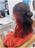 ディープレッド【山口市美容室】【山口市インナーカラー】