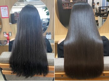 ロッソ 仙台店(Rosso)の写真/感動の手触りとツヤ感!髪質改善矯正で悩みを解消して美髪を手に入れる![髪質改善/仙台/縮毛矯正/カラー]