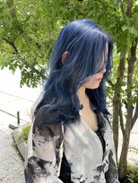 カフェアンドヘアサロン リバーブ(cafe&hair salon re:verb)&nbsp;ブルー×ネイビー◎ブリーチ　ダブルカラー