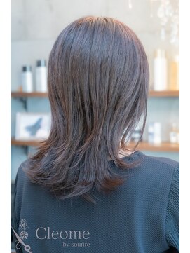 クレオメ バイ スーリール 五反田店(cleome by sourire) ♪黒髪似合わせカットデジタルパーマ小顔ココアベージュ薄め前髪