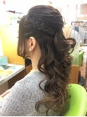 ハーフアップ&編み込み