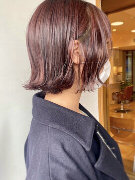 モリオフロムロンドン 原宿本店(morio from London) 【morio原宿】外はねボブ／春ヘアカラー／ピンクレッド