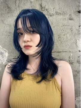 ヒメル(HML U/2A) デザインウルフカット/ステップカット/ブルーヘア/姫カット