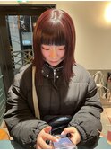 【お客さまstyle】バーガンディー/顔周りレイヤー/レイヤー