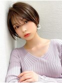 大人ボブ/小顔/ショートボブ/30代40代50代/ネビージュ/ワンレン