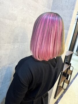 ブレイブ ヘアデザイン(BRaeVE hair design) ピンキーイエロー&アンブレラカラー